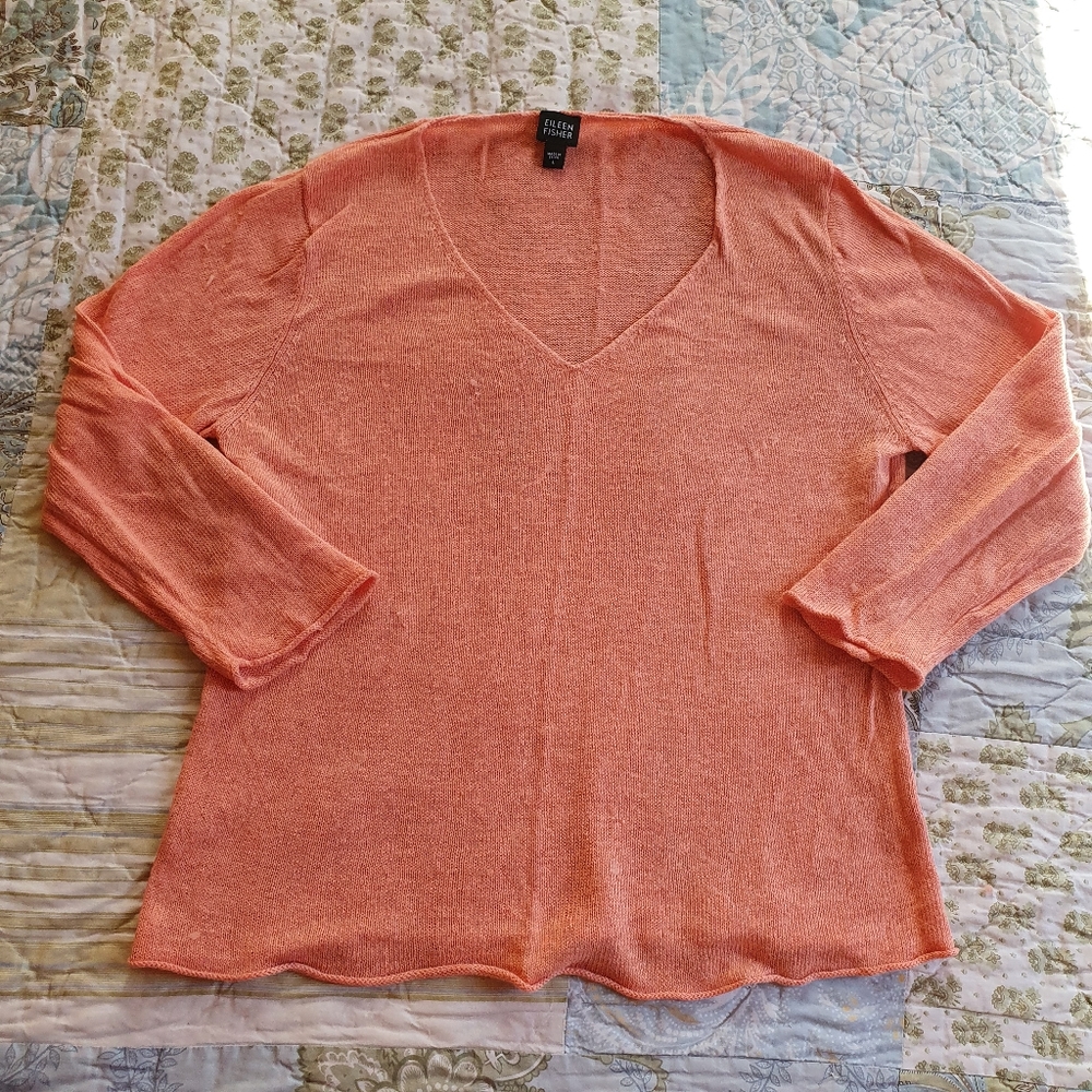 EUC 100% linen Eileen Fisher sweater